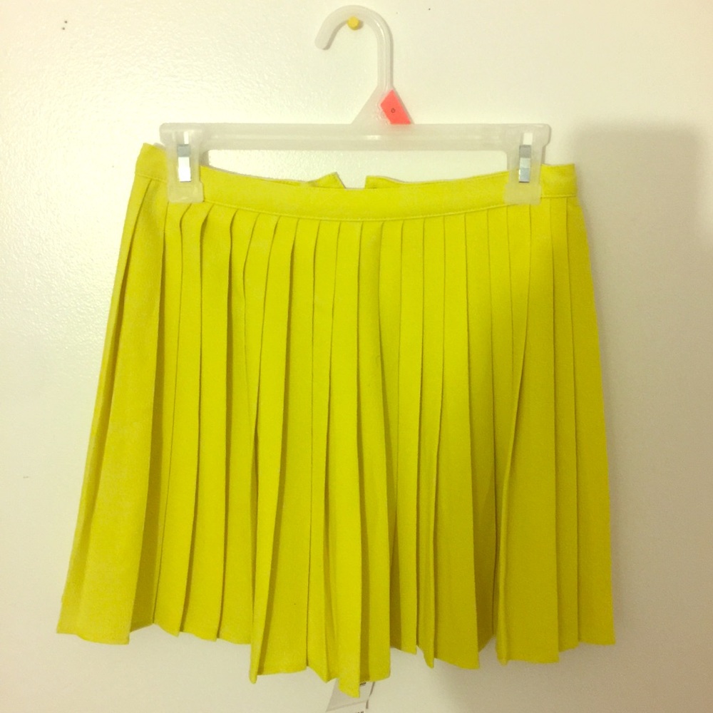 Crepe sunburst pleated skirt (slime)